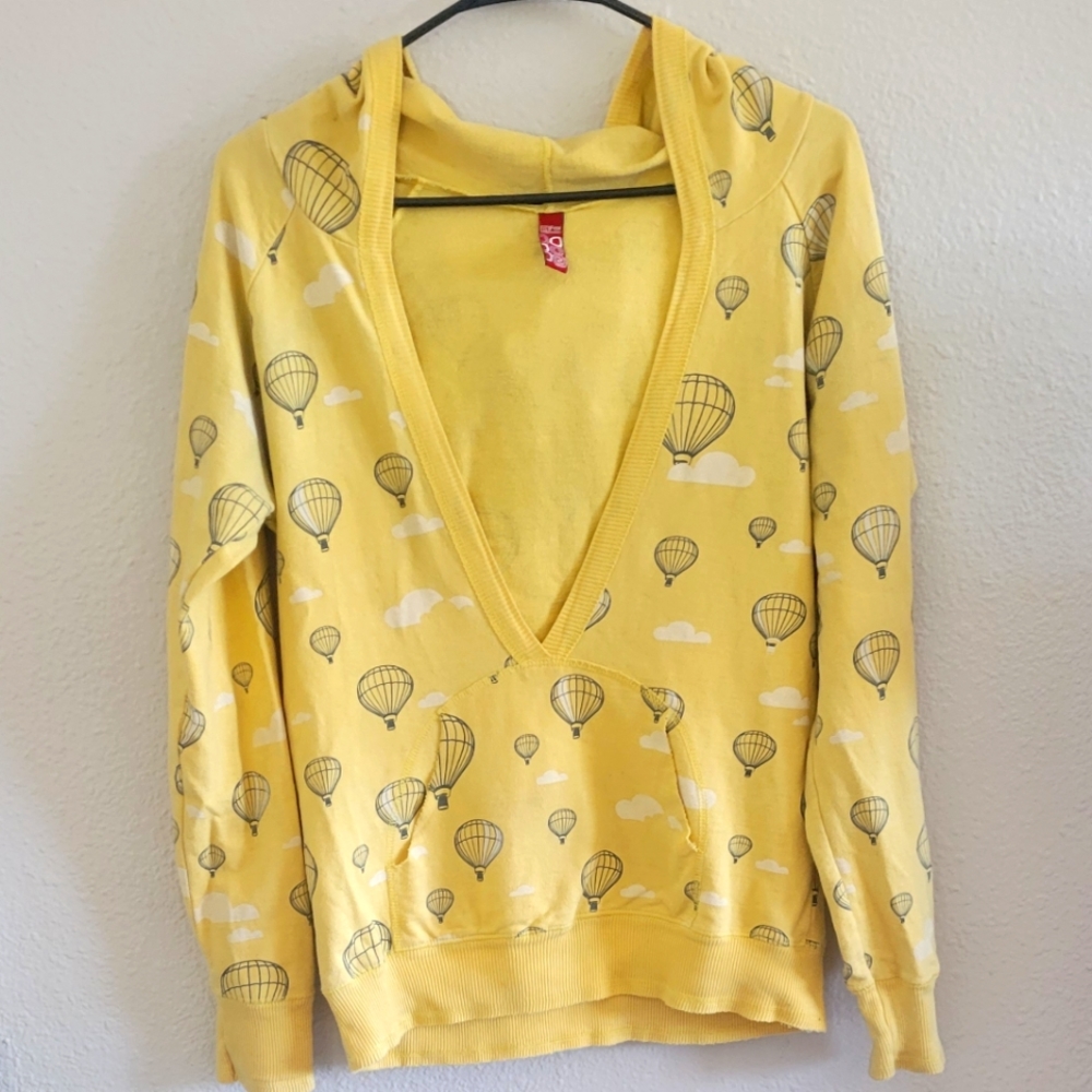 Fox lightweight hooded sweatshirt, yellow, medium